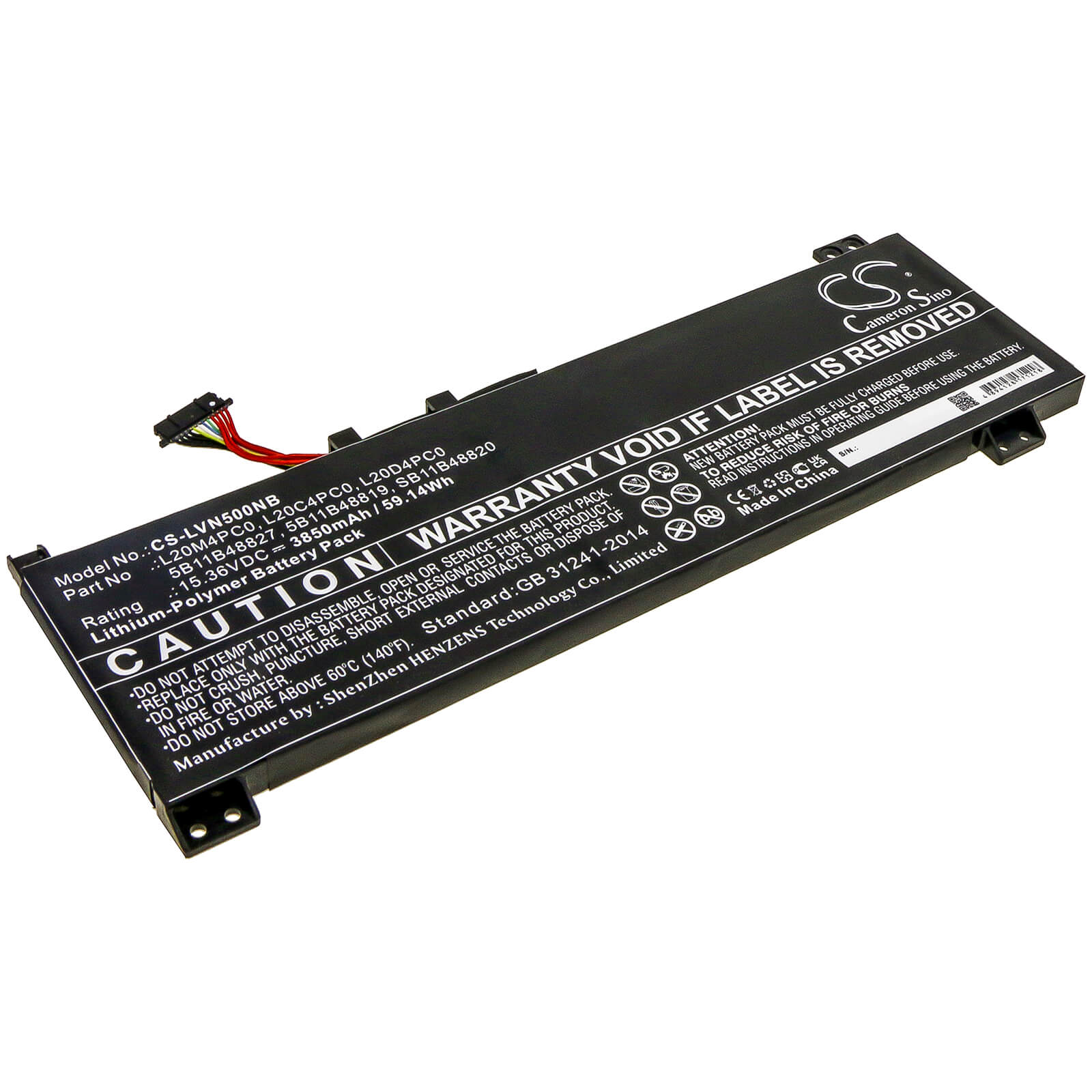 Li-Polymer Battery fits Lenovo, Ideapad Gaming 3-15ach6, Legion 5-15ach6 15.36V, 3850mAh / 59.14Wh Notebook & Laptop Cameron Sino Technology Limited