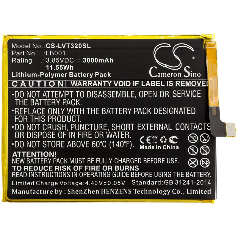 Li-Polymer Battery fits Lenovo, K320t, Paby0001cn 3.85V, 3000mAh Mobile & SmartPhone Cameron Sino Technology Limited