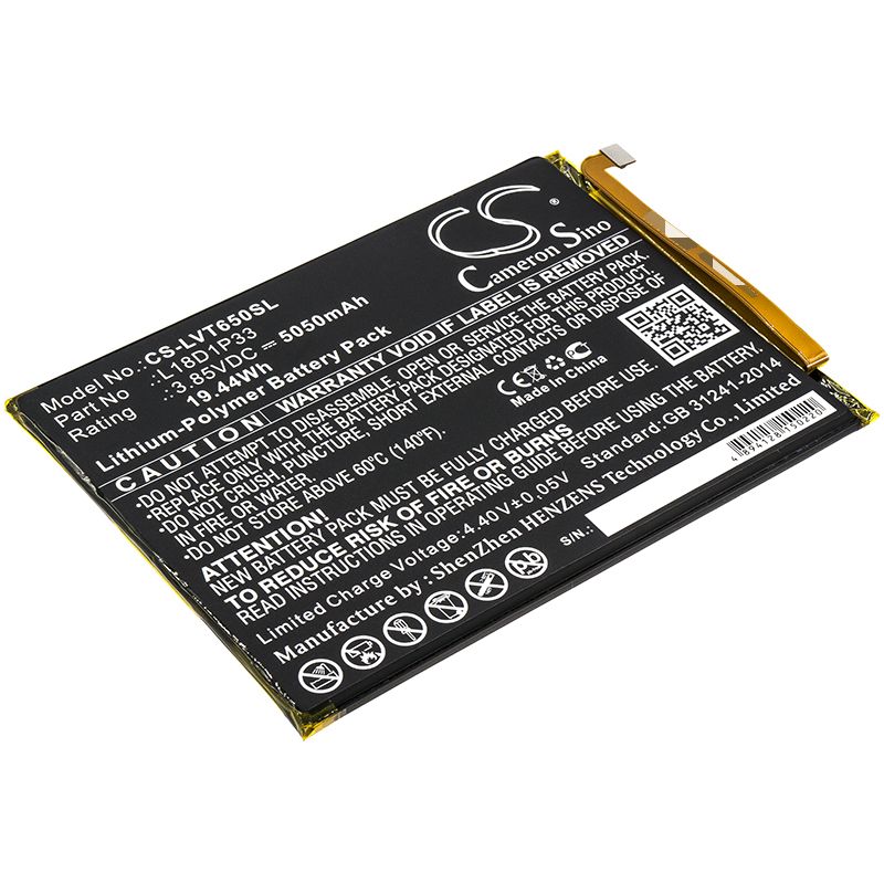 Li-Polymer Battery fits Lenovo, Pb-6505m, Tab V7 3.85V, 5050mAh Tablet Cameron Sino Technology Limited