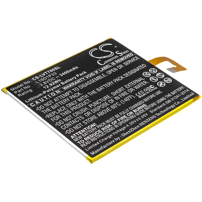 Li-Polymer Battery fits Lenovo, Tab 7, Tb-7504f 3.8V, 3400mAh Tablet Cameron Sino Technology Limited