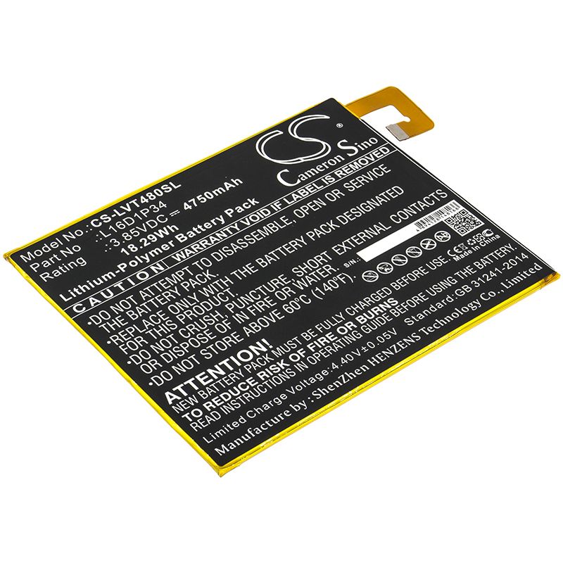 Li-Polymer Battery fits Lenovo, Tab4 8, Tab4 8 Plus 3.85V, 4750mAh Tablet Cameron Sino Technology Limited