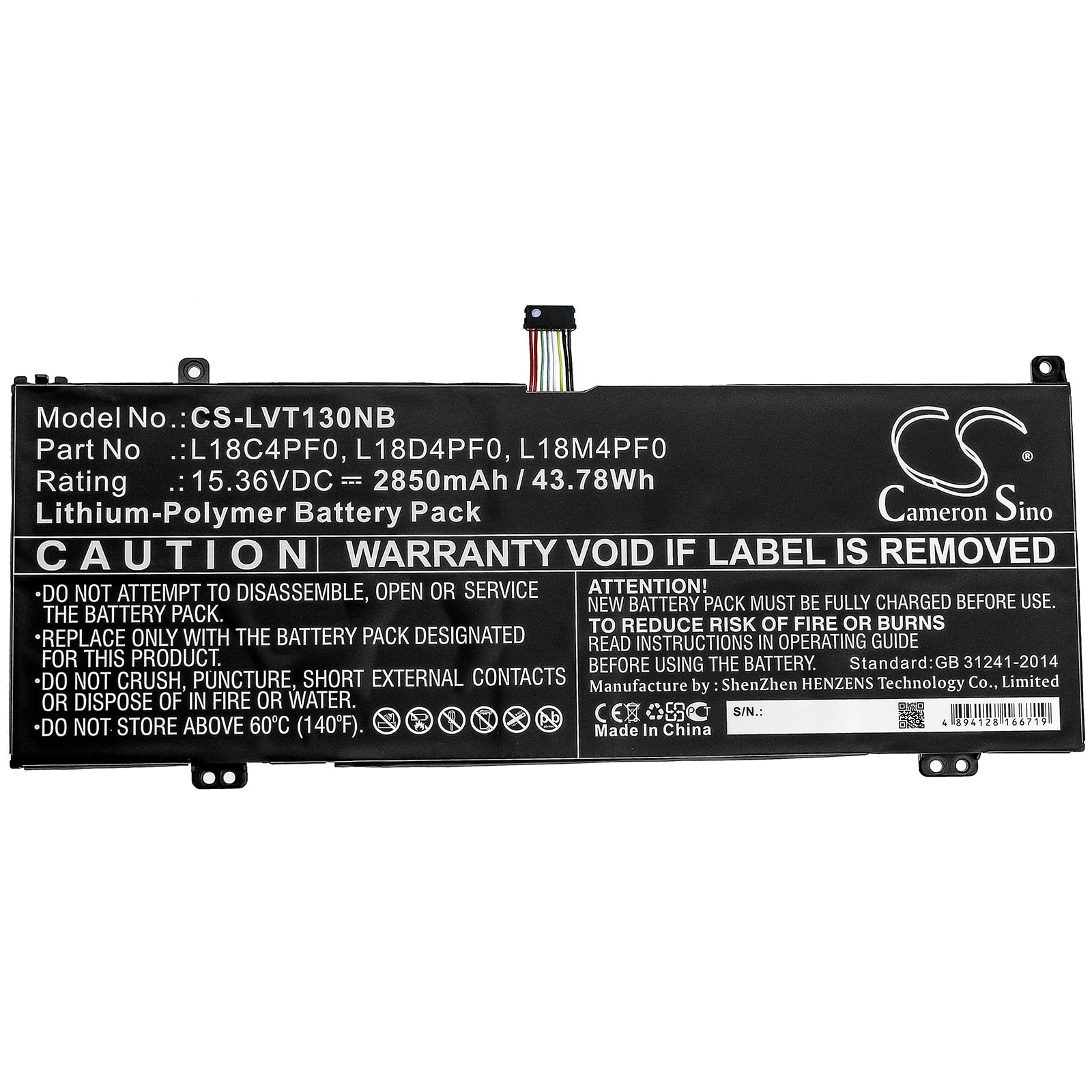 Li-Polymer Battery fits Lenovo, Thinkbook 13s, Thinkbook 13s-20r9005fsb 15.36V, 2850mAh Notebook & Laptop Cameron Sino Technology Limited