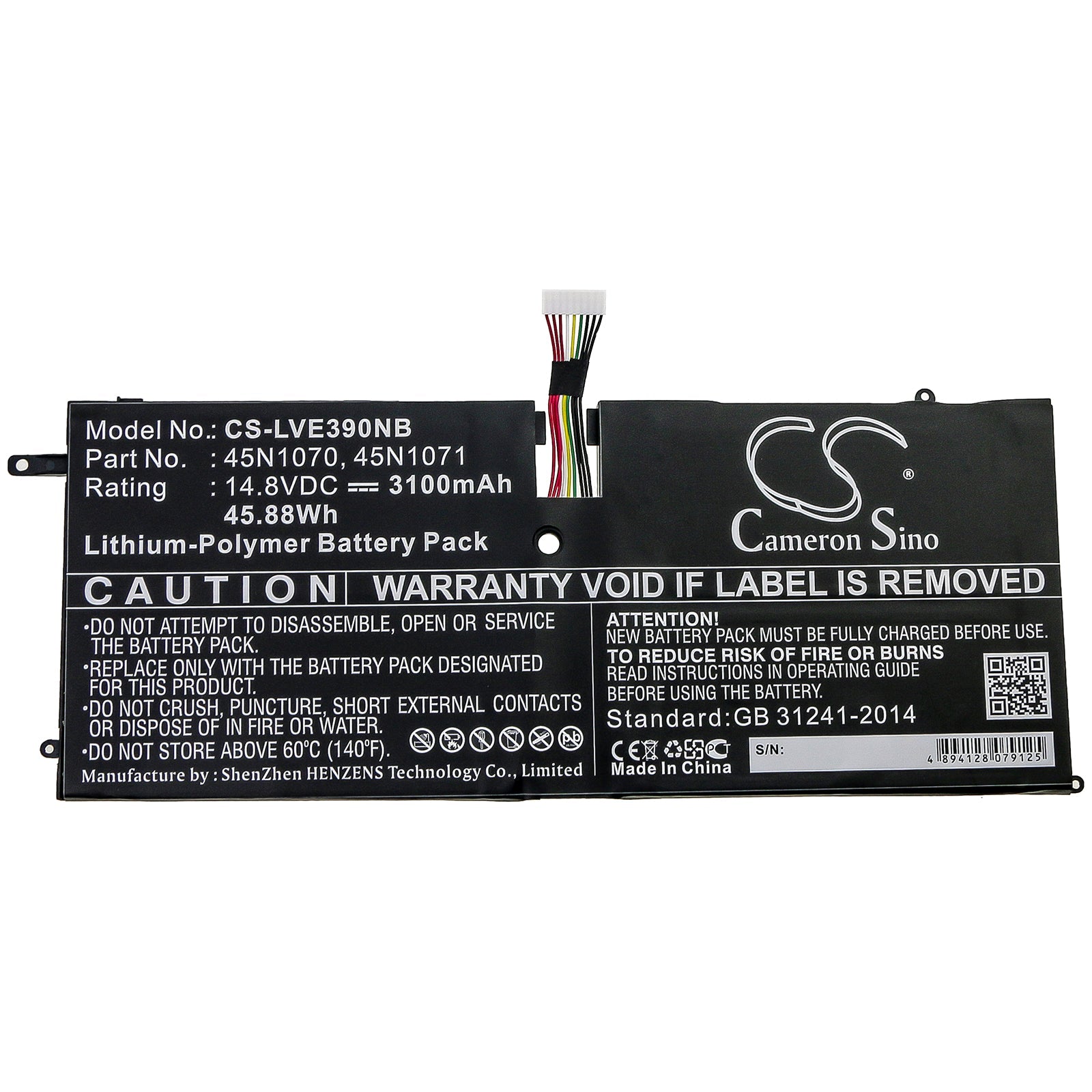 Li-Polymer Battery fits Lenovo, Thinkpad X1 Carbon, Thinkpad X1 Carbon 3444 14.8V, 3100mAh Notebook & Laptop Cameron Sino Technology Limited