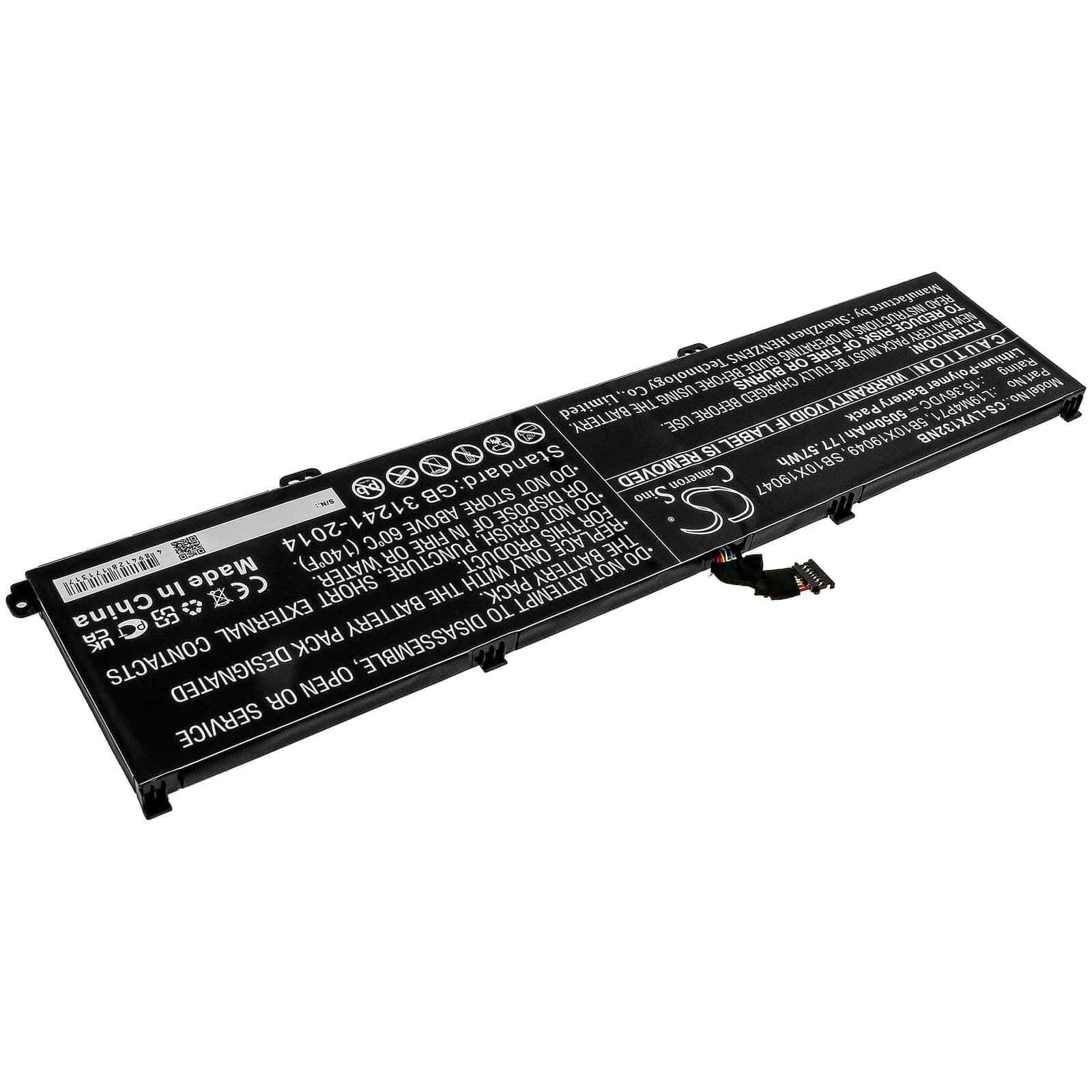 Li-Polymer Battery fits Lenovo, Thinkpad X1 Extreme Gen 3, Thinkpad X1 Extreme Gen 3 20tk 15.36V, 5050mAh / 77.57Wh Notebook & Laptop Cameron Sino Technology Limited