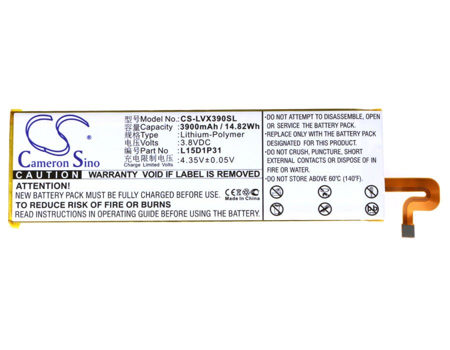 Li-Polymer Battery fits Lenovo, Yoga Tab 3 Pro, Yoga Tab 3 Pro 11.1" 3.8V, 3900mAh Tablet Cameron Sino Technology Limited