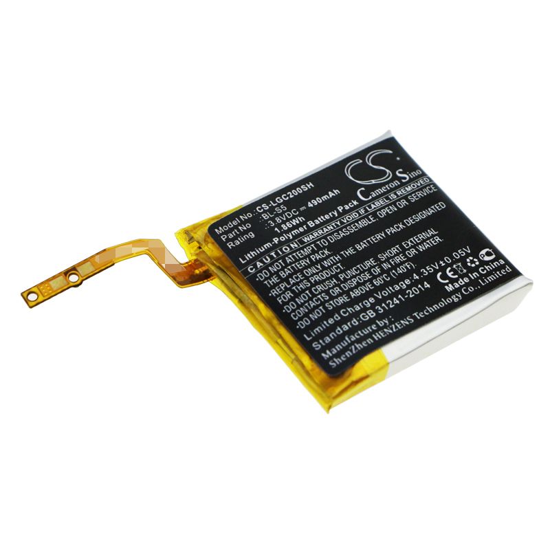 Li-Polymer Battery fits Lg, Gizmogadget, Vc200 3.8V, 490mAh Smartwatch Cameron Sino Technology Limited