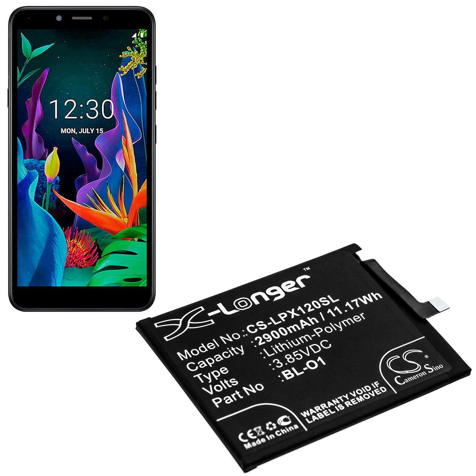 Li-Polymer Battery fits Lg, K20 2019, K8 Plus 3.85V, 2900mAh Mobile & SmartPhone Cameron Sino Technology Limited