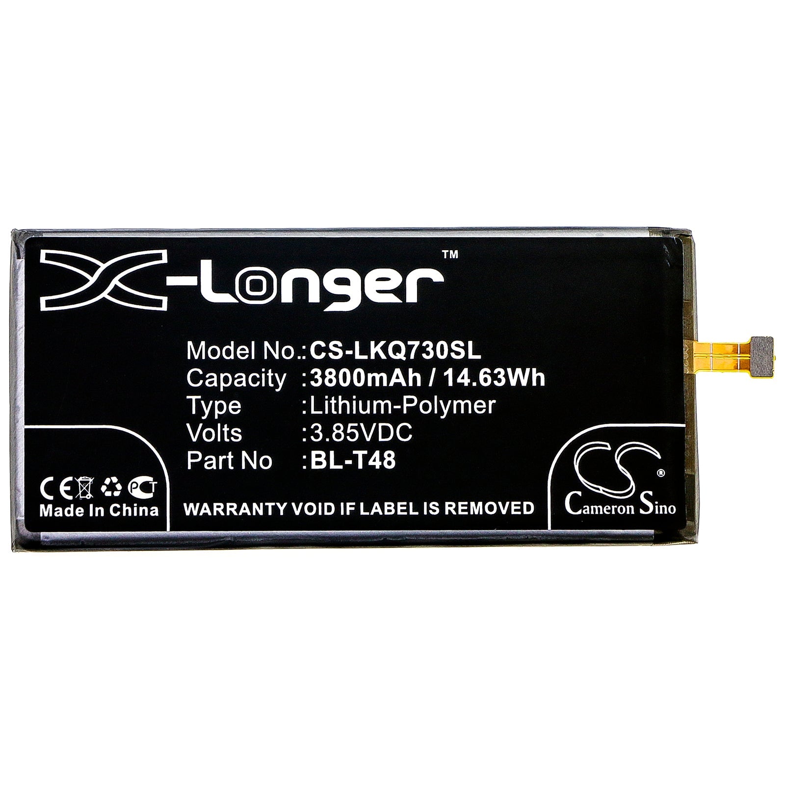 Li-Polymer Battery fits Lg, Lmq730am4, Lmq730am4a 3.85V, 3800mAh Mobile & SmartPhone Cameron Sino Technology Limited
