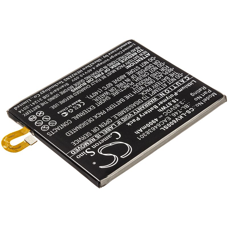 Li-Polymer Battery fits Lg, Lmv600am, Lmv600qm 3.85V, 4900mAh Mobile & SmartPhone Cameron Sino Technology Limited