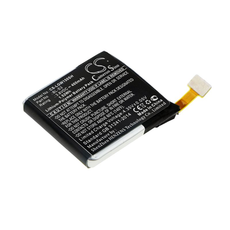 Li-polymer Battery Fits Lg, W150, Watch Urbane 3.8v, 400mah Smartwatch Cameron Sino Technology Limited