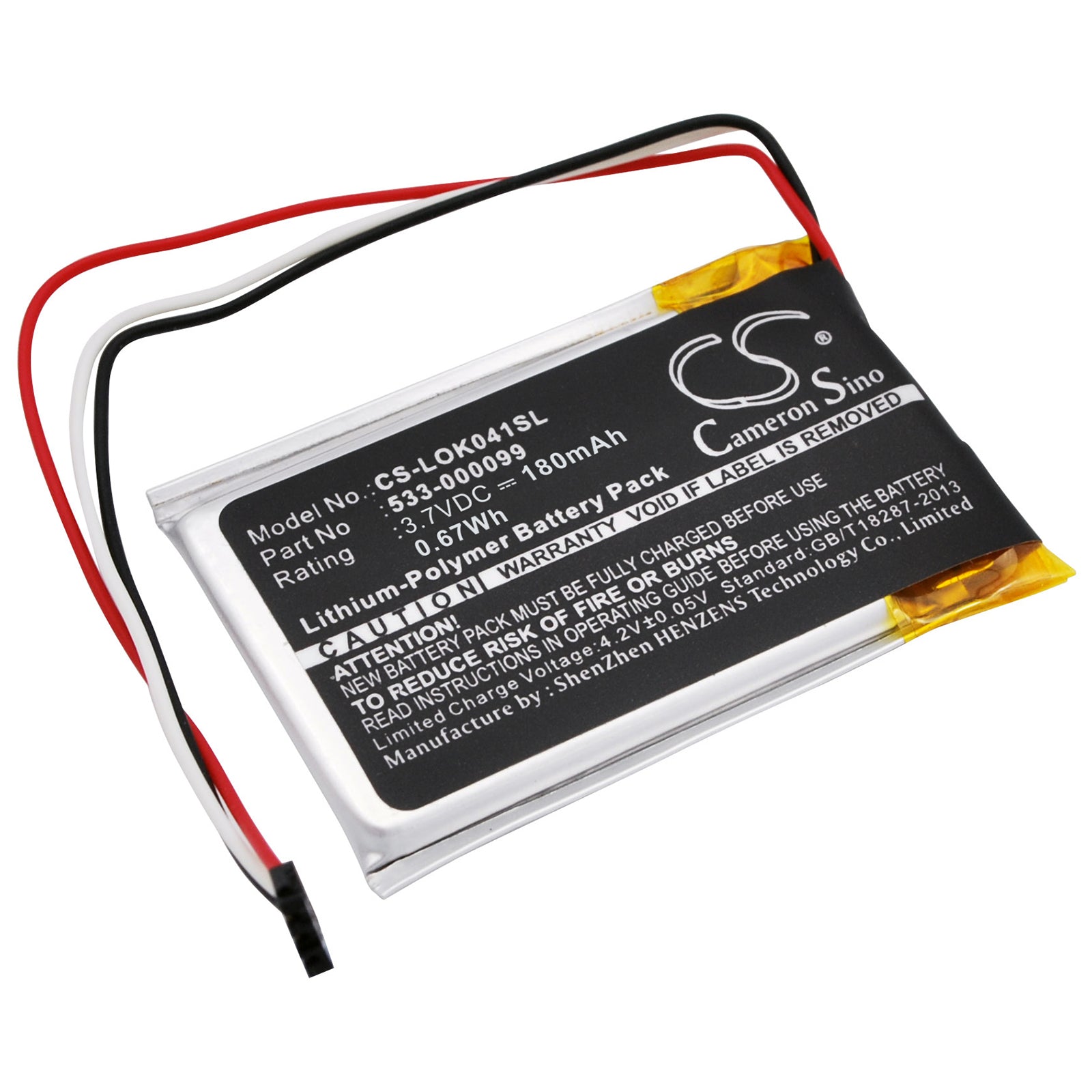 Li-Polymer Battery fits Logitech, Ik1041, Keys-to-go 3.7V, 180mAh Keyboard,Mouse Cameron Sino Technology Limited