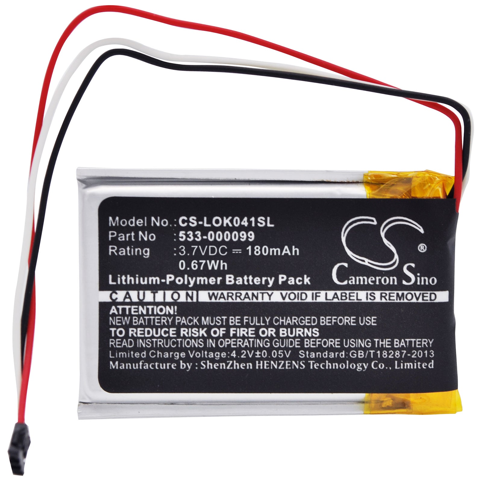 Li-Polymer Battery fits Logitech, Ik1041, Keys-to-go 3.7V, 180mAh Keyboard,Mouse Cameron Sino Technology Limited