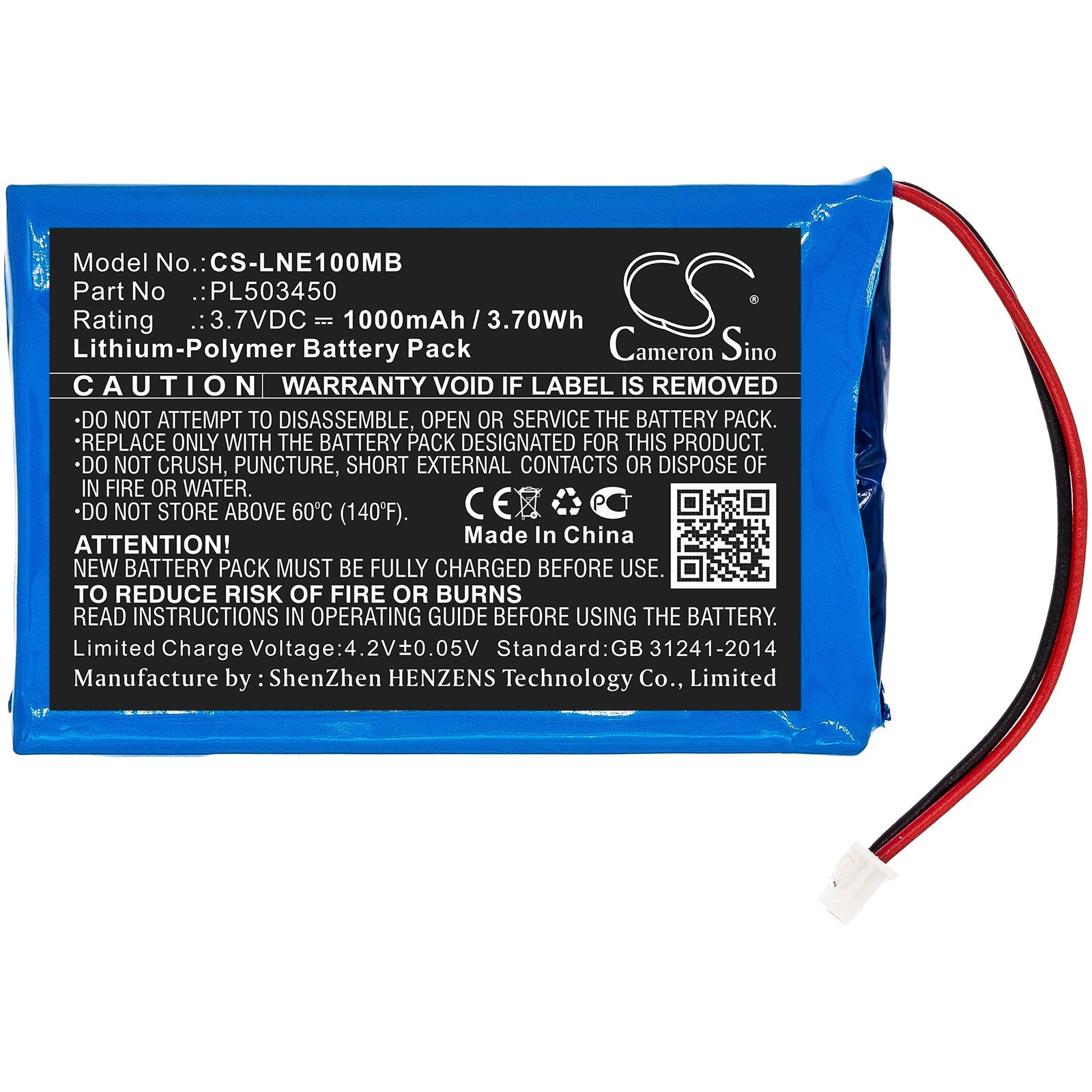 Li-Polymer Battery fits Luvion, Grand Elite 3.7V, 1000mAh BabyPhone Cameron Sino Technology Limited