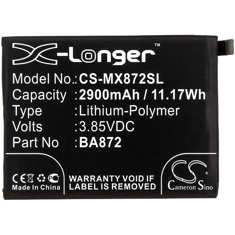 Li-Polymer Battery fits Meilan, 16x, M1872 3.85V, 2900mAh Mobile & SmartPhone Cameron Sino Technology Limited
