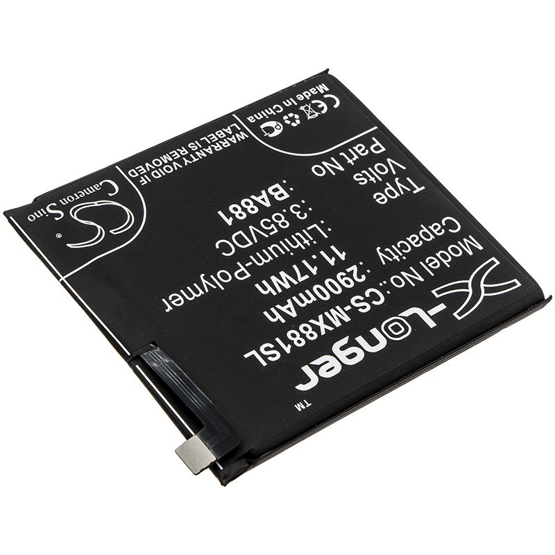 Li - Polymer Battery fits Meizu, 15, 15 Dual Sim 3.85V, 2900mAh - Batterybuyer.ca