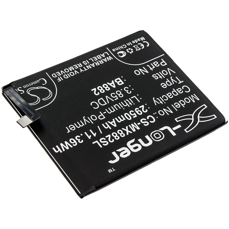 Li - Polymer Battery fits Meizu, 16, 16 Premium Edition 3.85V, 2950mAh - Batterybuyer.ca