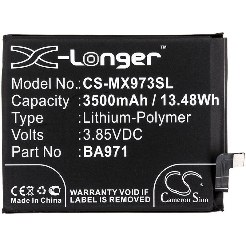 Li-Polymer Battery fits Meizu, 16s, 16s Pro 3.85V, 3500mAh Mobile & SmartPhone Cameron Sino Technology Limited
