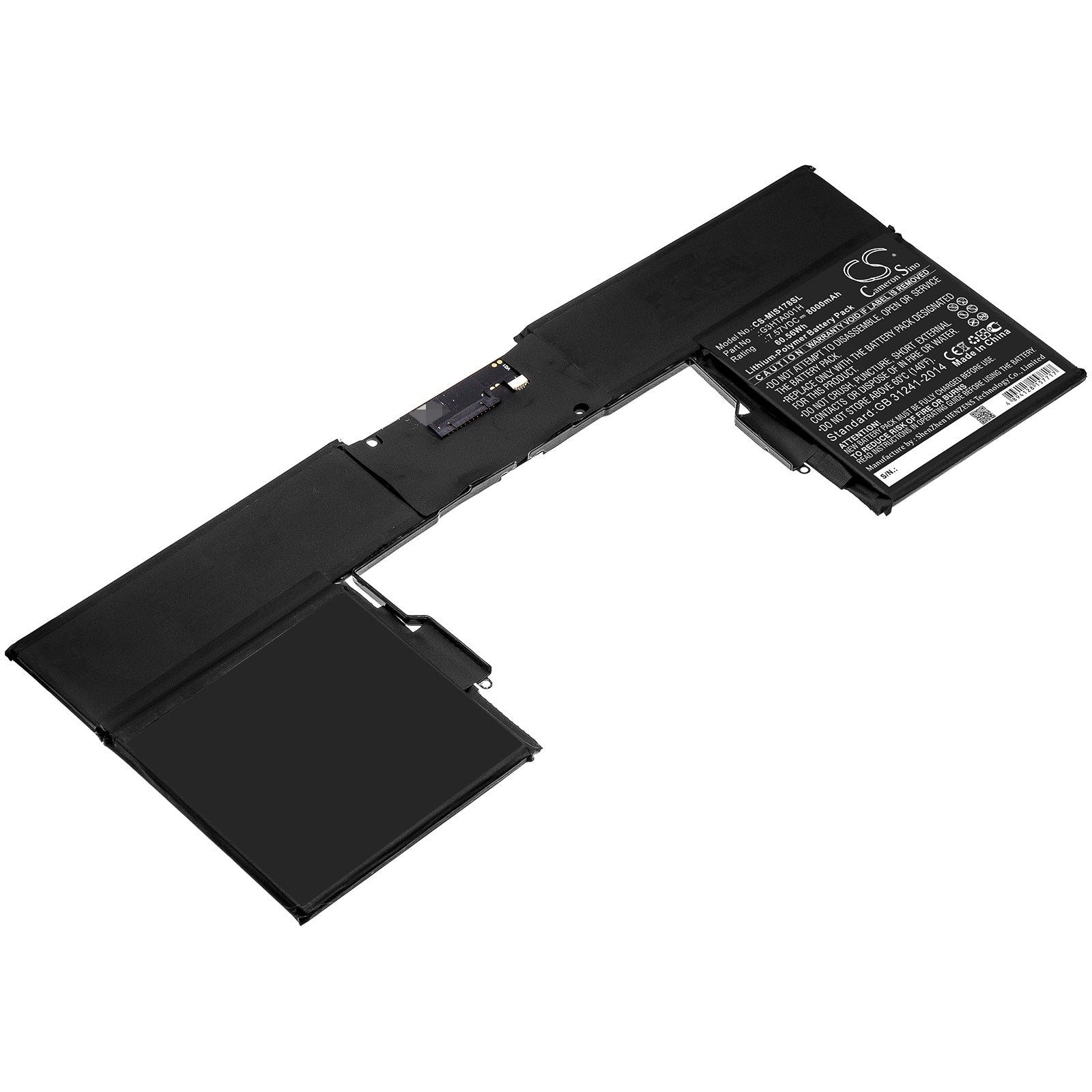 Li-Polymer Battery fits Microsoft, G3hta001h 7.57V, 8000mAh Tablet Cameron Sino Technology Limited