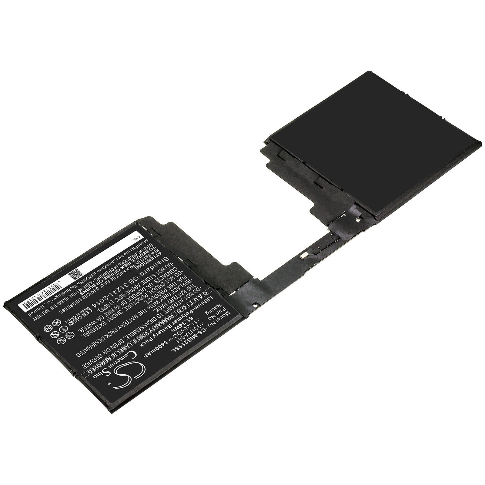 Li-Polymer Battery fits Microsoft, G3hta041 11.36V, 5400mAh Tablet Cameron Sino Technology Limited