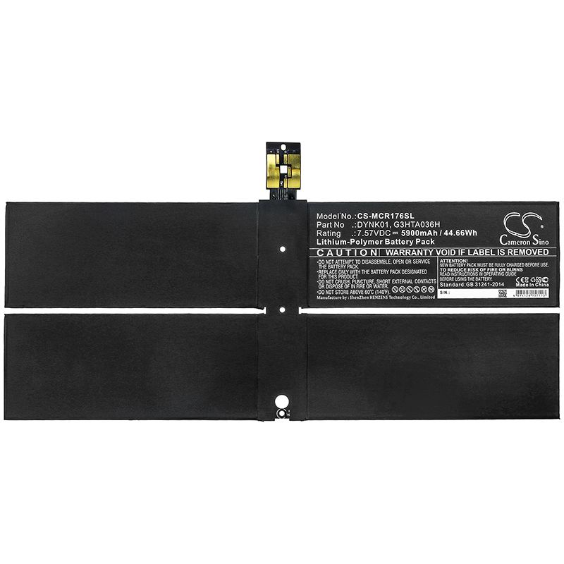 Li-Polymer Battery fits Microsoft, Surface 1769, Surface 1782 7.57V, 5900mAh Tablet Cameron Sino Technology Limited