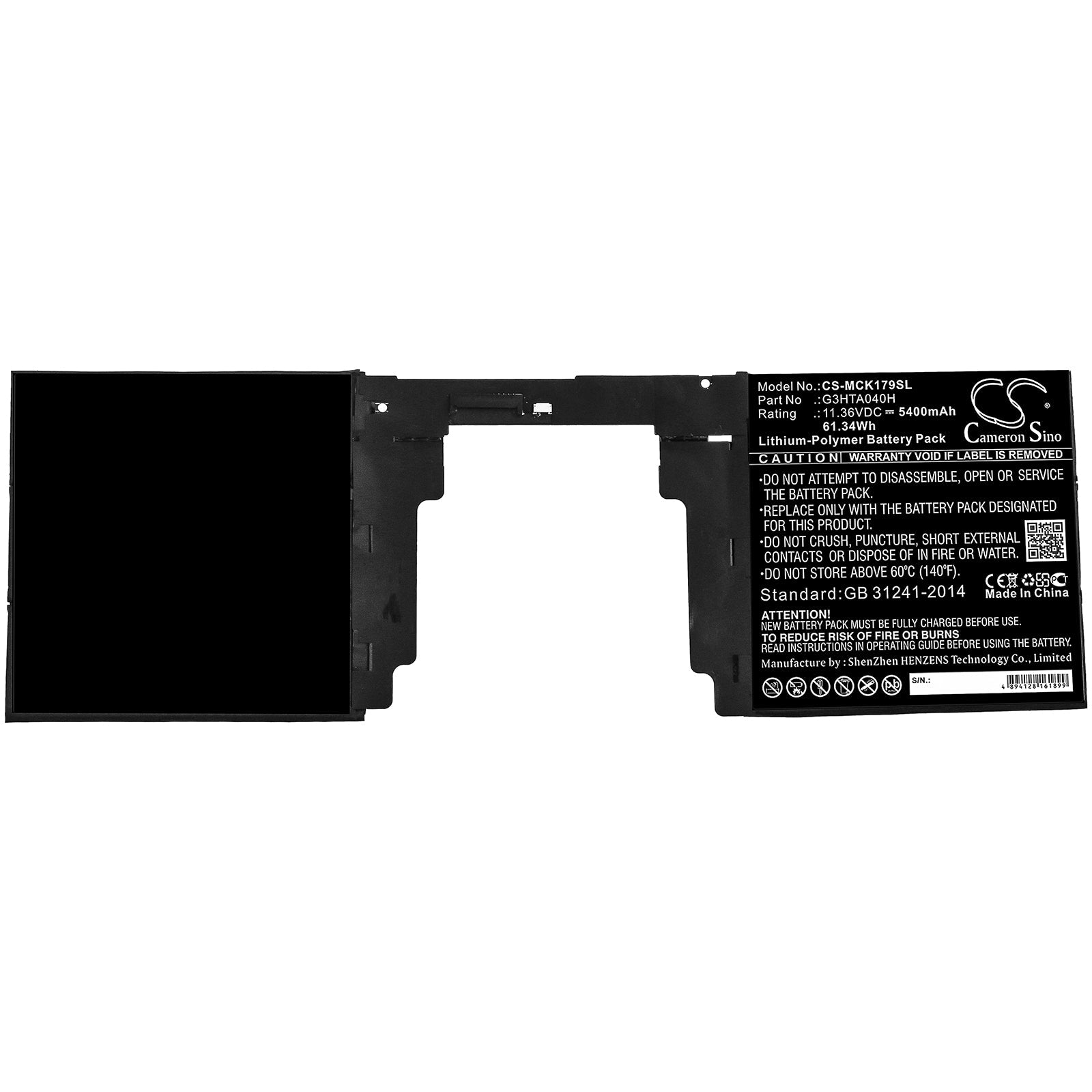Li-Polymer Battery fits Microsoft, Surface Book 2nd 15" 1793 Keyboard 11.36V, 5400mAh Tablet Cameron Sino Technology Limited