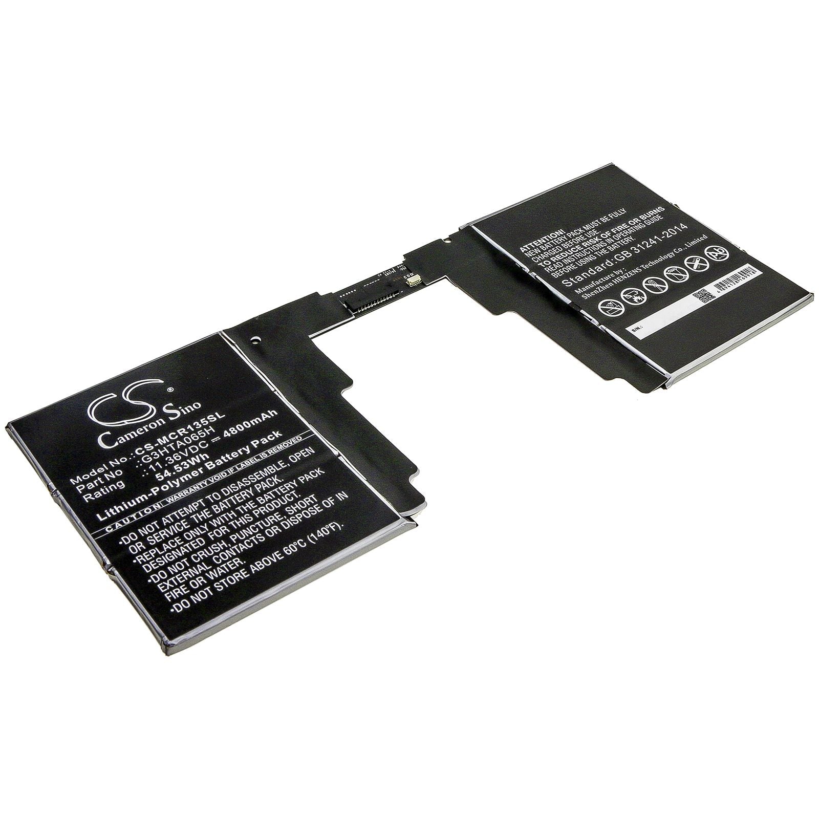 Li-Polymer Battery fits Microsoft, Surface Book 3 13.5 Keyboard 11.36V, 4800mAh Tablet Cameron Sino Technology Limited