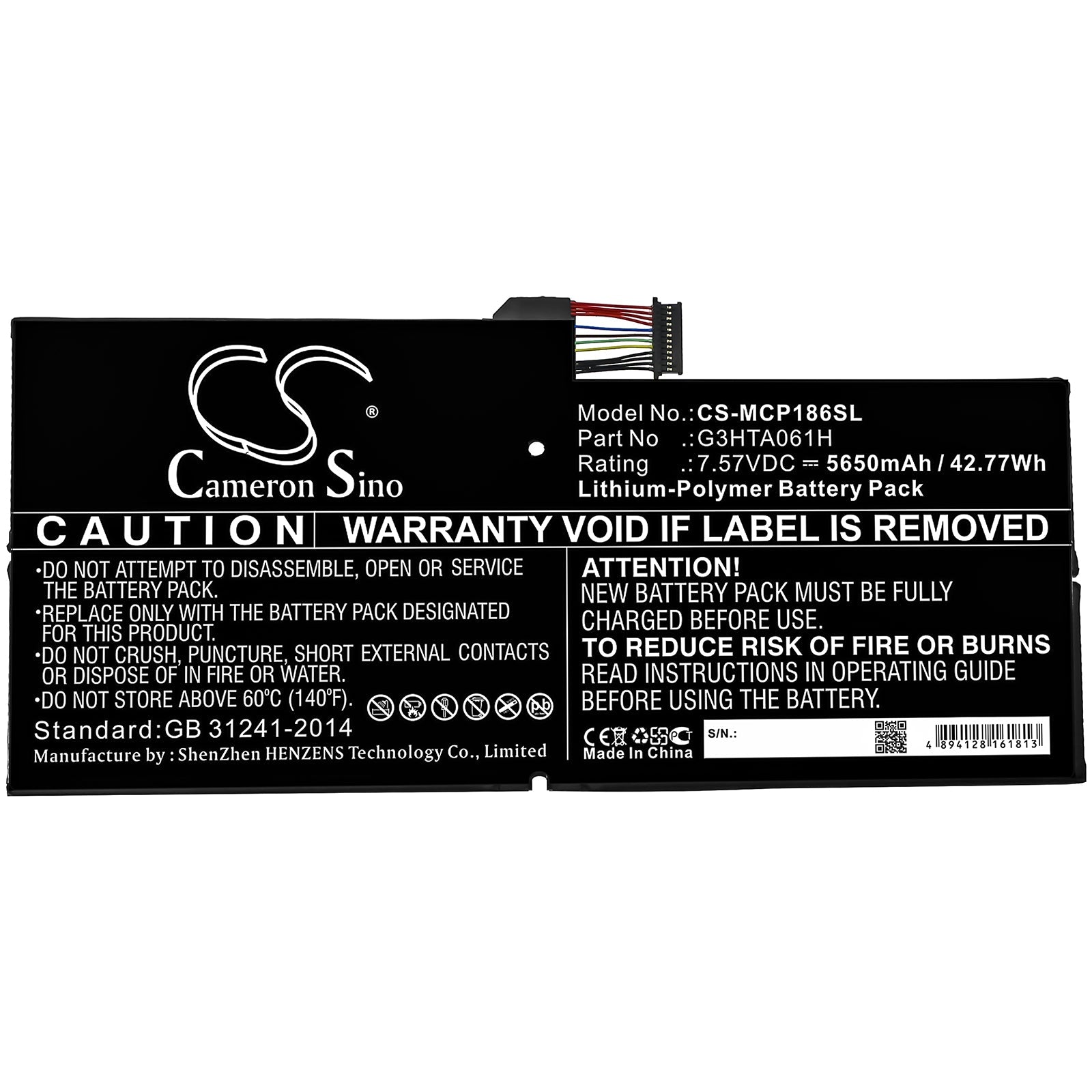 Li-Polymer Battery fits Microsoft, Surface Pro 7, Surface Pro 7 1866 7.57V, 5650mAh Tablet Cameron Sino Technology Limited