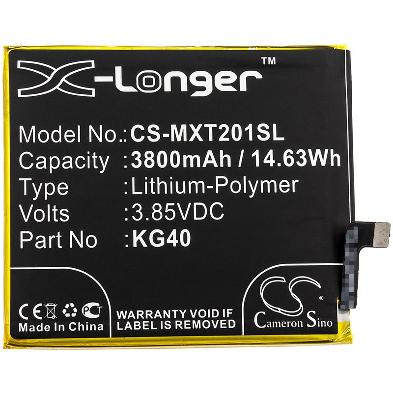 Li-Polymer Battery fits Motorola, G8 Play, Moto One Macro 3.85V, 3800mAh Mobile & SmartPhone Cameron Sino Technology Limited