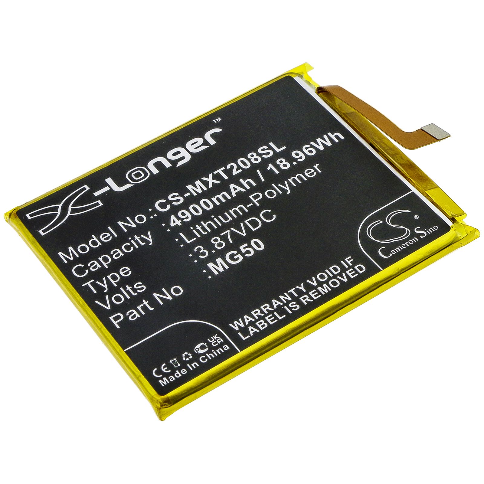 Li - Polymer Battery fits Motorola, Mg50 3.85V, 4900mAh - Batterybuyer.ca