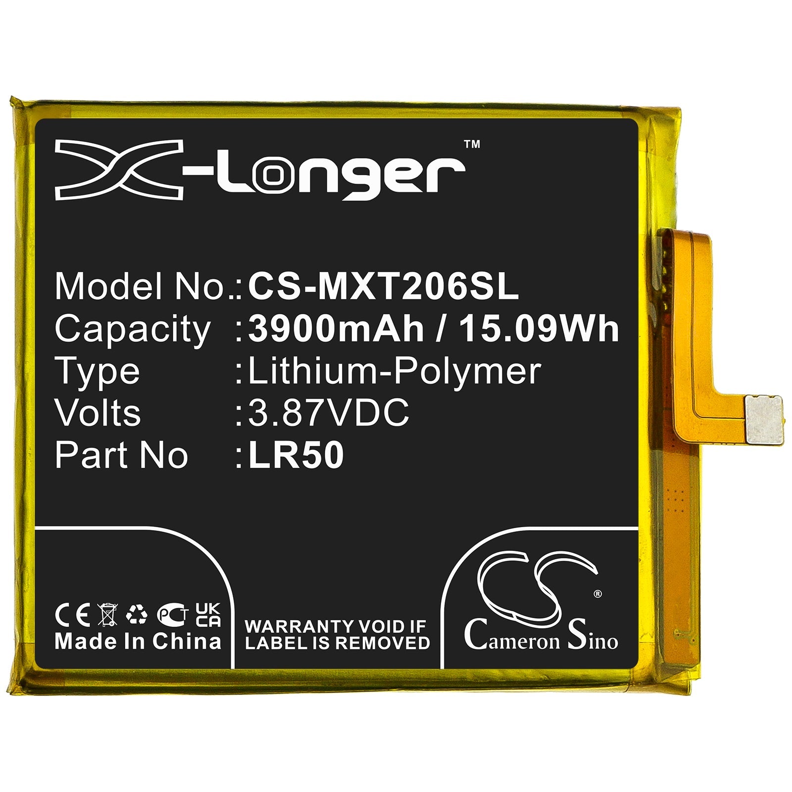Li-Polymer Battery fits Motorola, Moto Edge, Moto Edge 5g 3.85V, 4250mAh Mobile & SmartPhone Cameron Sino Technology Limited