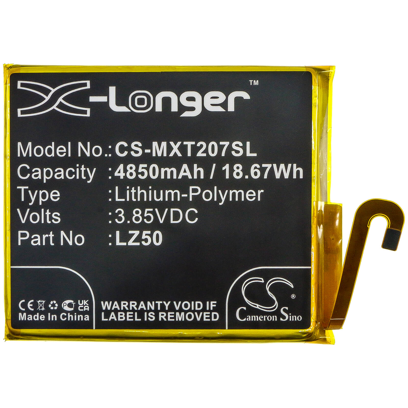 Li-Polymer Battery fits Motorola, Moto G 5g Plus, Moto G100 3.85V, 4850mAh / 18.67Wh Mobile & SmartPhone Cameron Sino Technology Limited