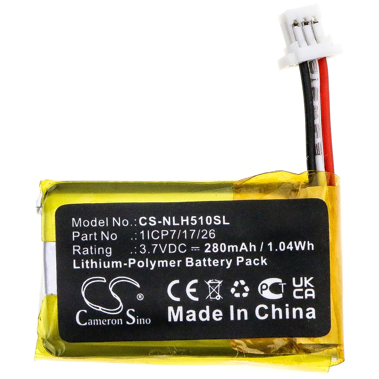 Li - Polymer Battery fits Nest, C1241290, Hello, Nc5100us 3.7V, 280mAh - Batterybuyer.ca