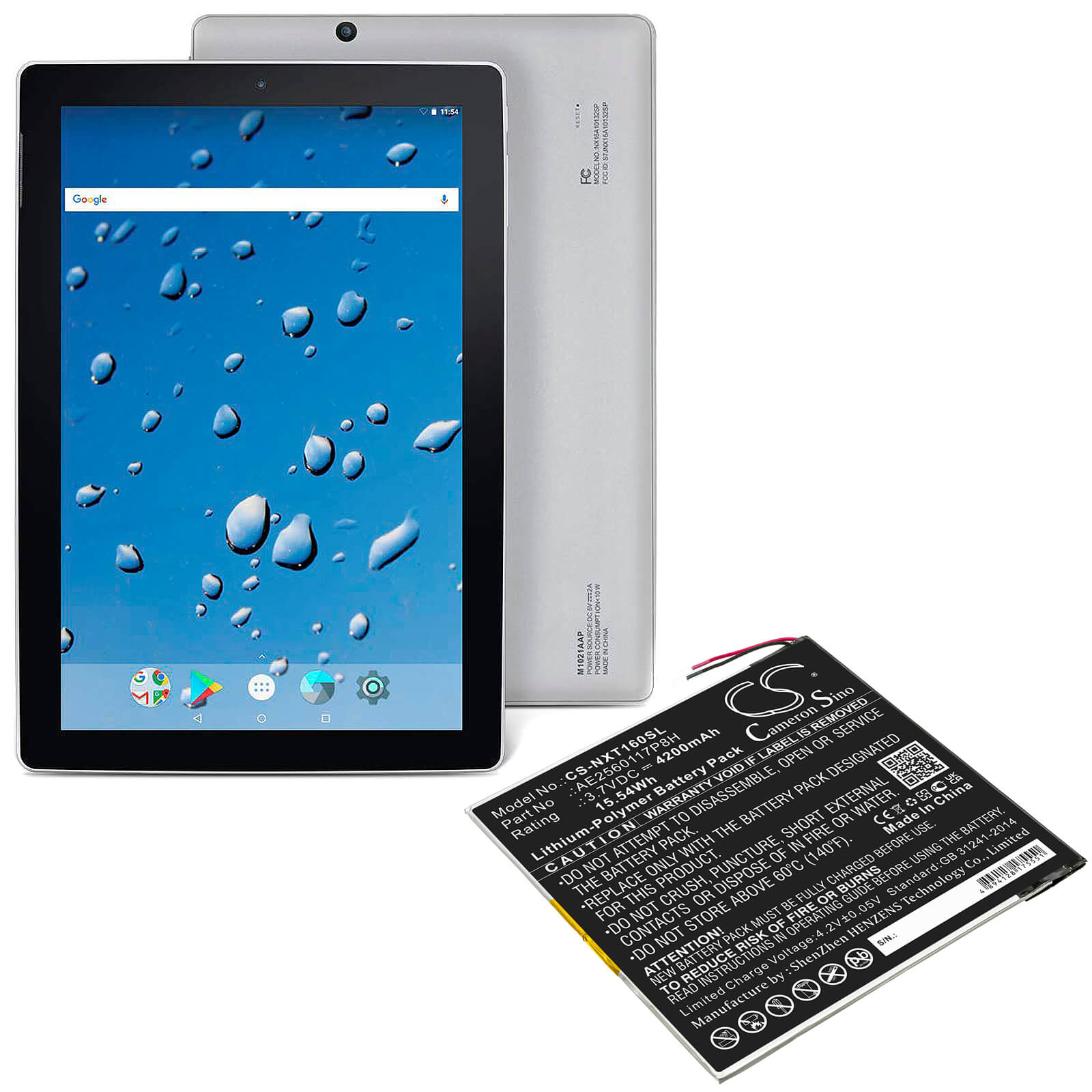 Li-Polymer Battery fits Nextbook, Ares 10a, Nx16a10132sps 3.7V, 4200mAh / 15.54Wh Tablet Cameron Sino Technology Limited