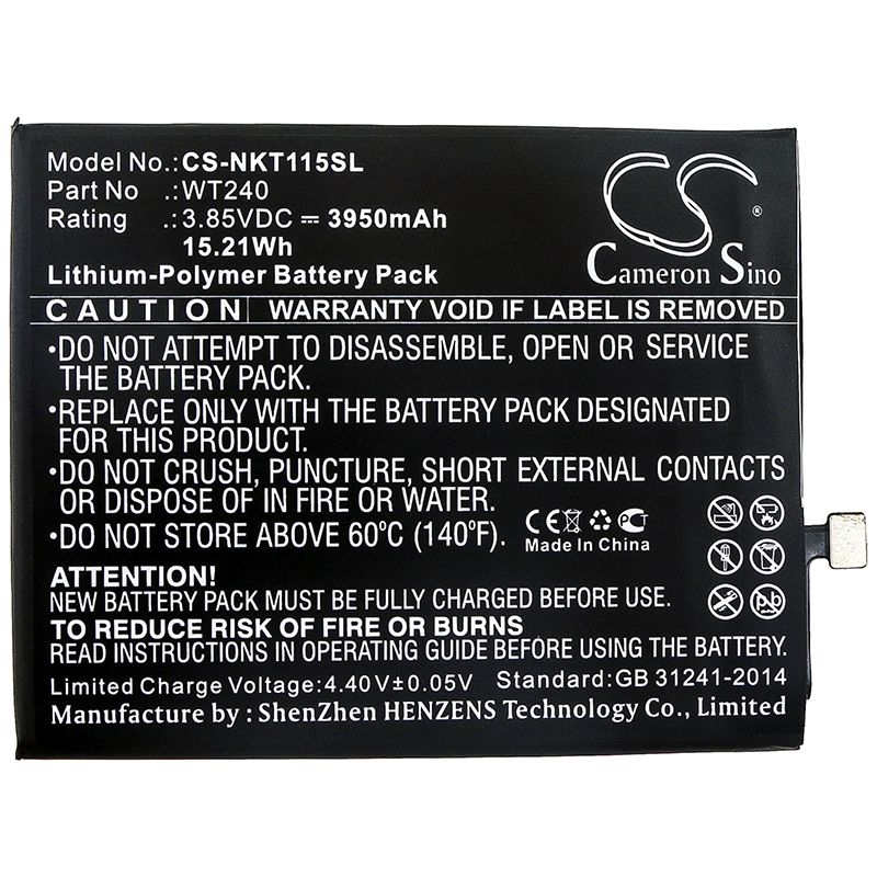 Li-Polymer Battery fits Nokia, 3.2, Ta-1154 3.85V, 3950mAh Mobile & SmartPhone Cameron Sino Technology Limited