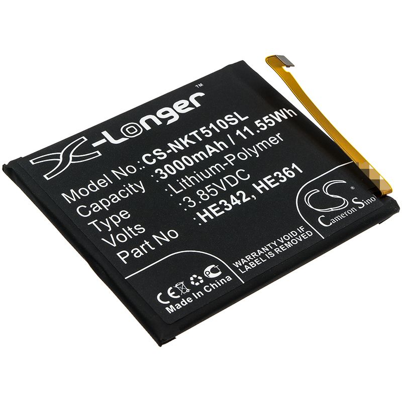 Li - Polymer Battery fits Nokia, 5.1 Plus, Nokia 6.1 Plus 3.85V, 3000mAh - Batterybuyer.ca