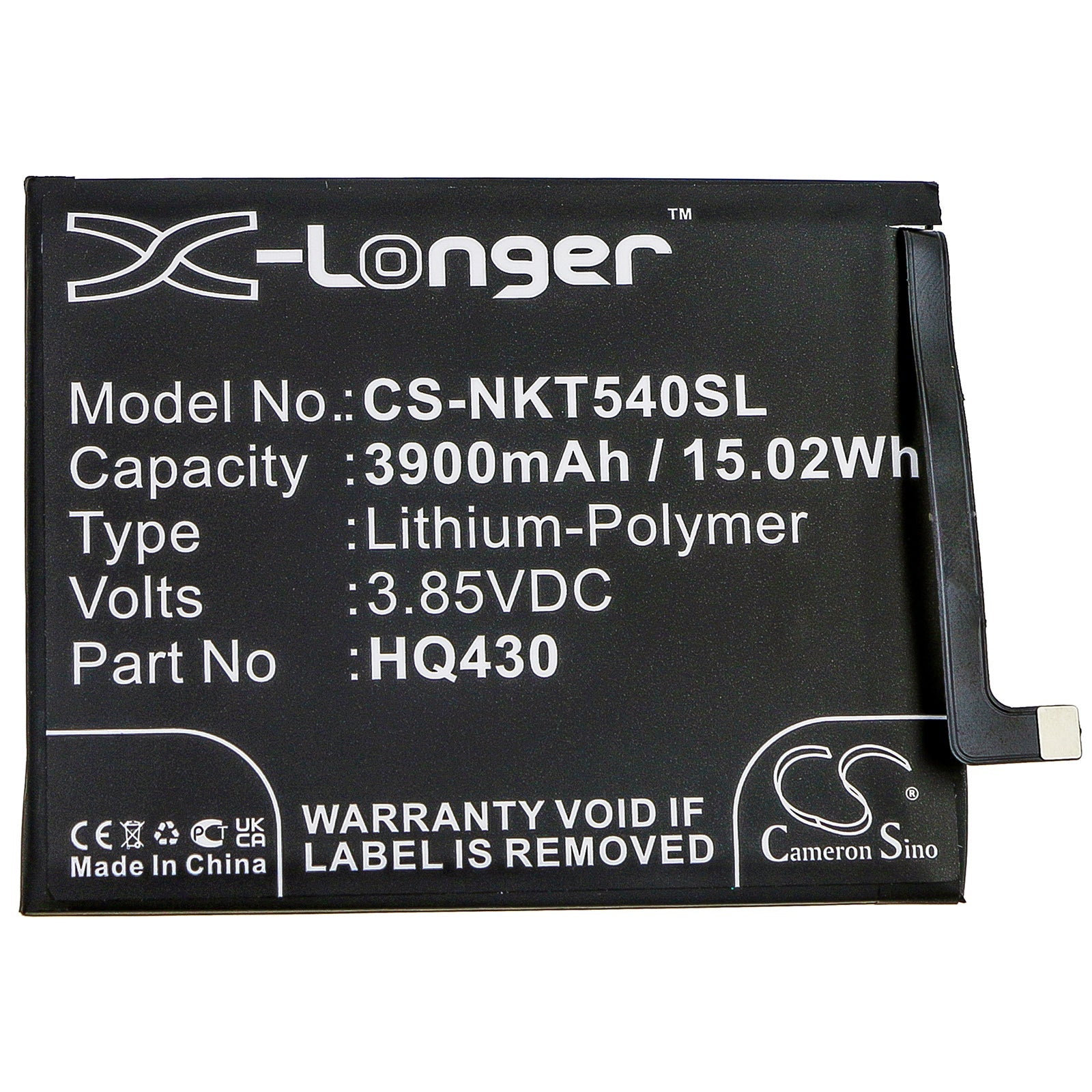 Li-Polymer Battery fits Nokia, 5.4 2021, Hmd 5.4, Nokia 5.4 3.85V, 3900mAh Mobile & SmartPhone Cameron Sino Technology Limited