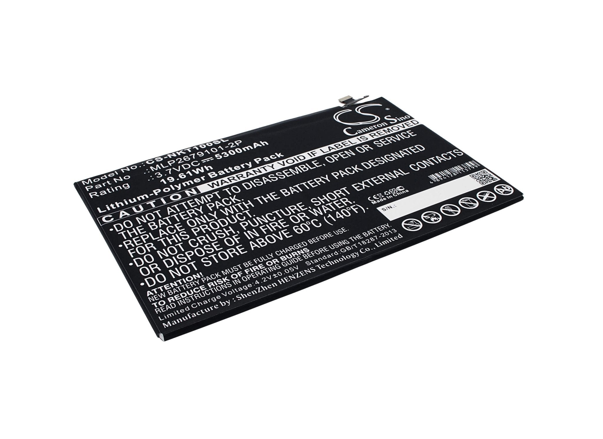 Li-Polymer Battery fits Nokia, N1, N1s 3.7V, 5300mAh / 19.61Wh Cameron Sino Technology Limited