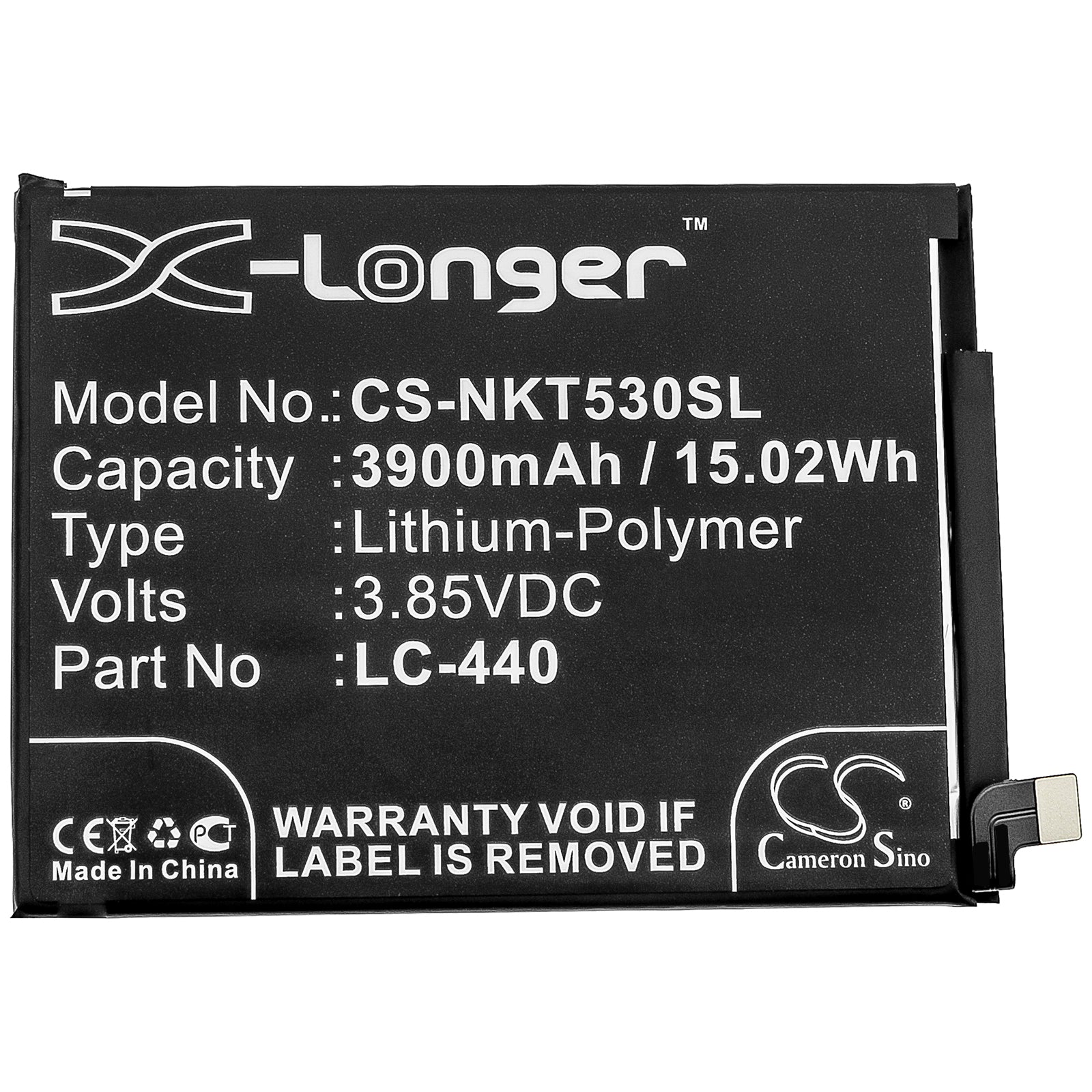 Li-Polymer Battery fits Nokia, Nokia 5.3, Ta-1234 3.85V, 3900mAh Mobile & SmartPhone Cameron Sino Technology Limited