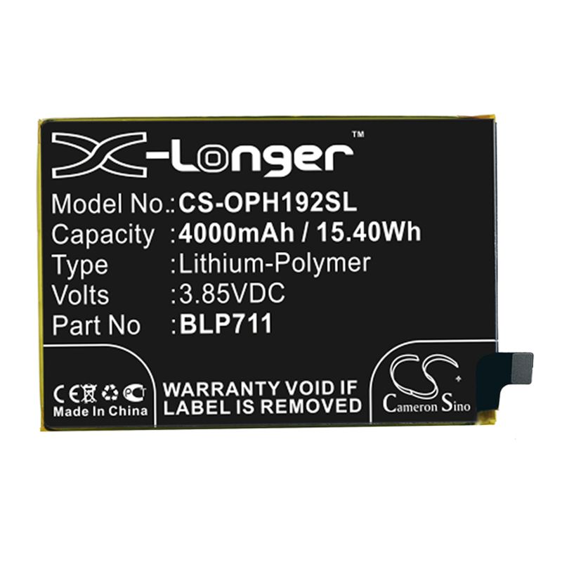 Li-Polymer Battery fits Oppo, 1923, A1k 3.85V, 4000mAh Mobile & SmartPhone Cameron Sino Technology Limited