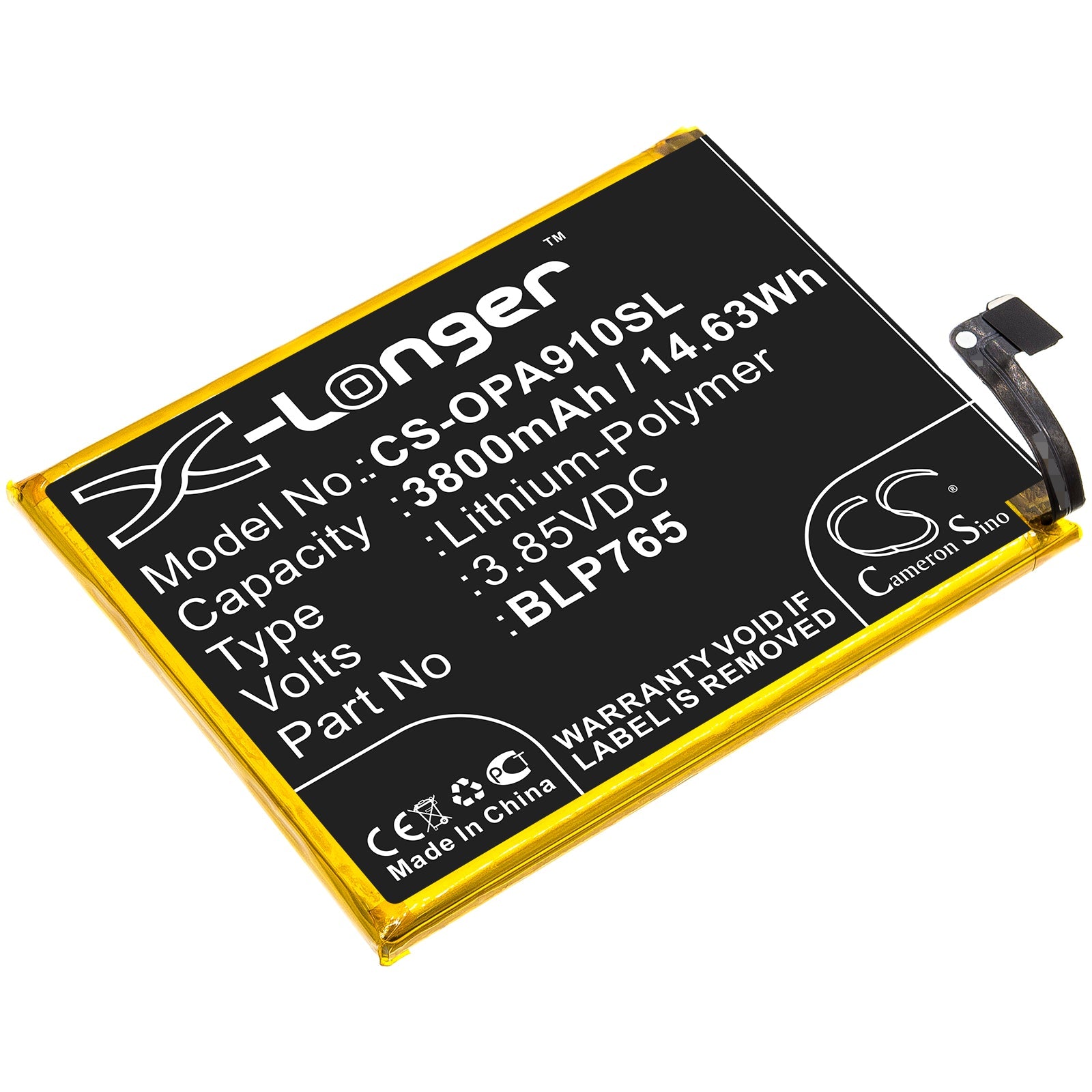 Li - Polymer Battery fits Oppo, A91, Cph2001 3.85V, 3930mAh - Batterybuyer.ca