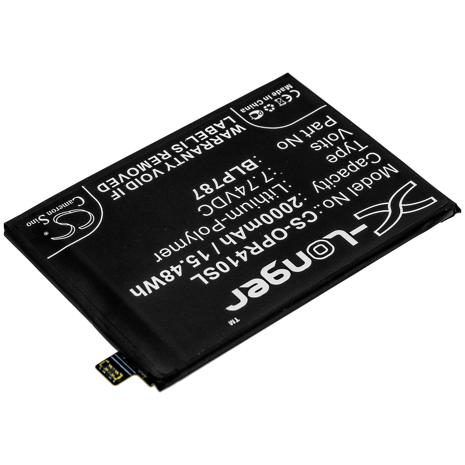 Li - Polymer Battery fits Oppo, Blp787 7.74V, 3950mAh - Batterybuyer.ca