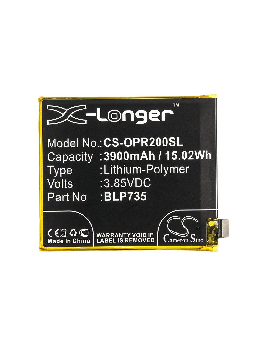 Li-Polymer Battery fits Oppo, Cph1907, Cph1989 3.85V, 3900mAh Mobile & SmartPhone Cameron Sino Technology Limited