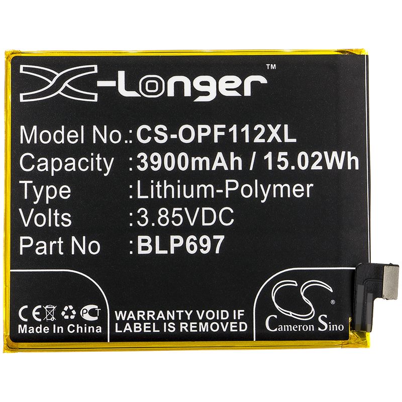 Li-Polymer Battery fits Oppo, Cph1969, F11 Pro 3.85V, 3900mAh Mobile & SmartPhone Cameron Sino Technology Limited