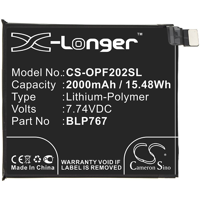 Li-Polymer Battery fits Oppo, Cph2025, Find X2 Pro 7.74V, 2000mAh Mobile & SmartPhone Cameron Sino Technology Limited