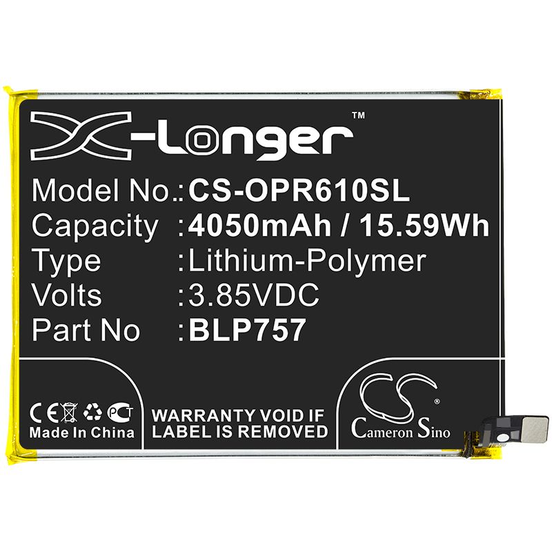 Li-Polymer Battery fits Oppo, R2002, Realme 6 3.85V, 4300mAh Mobile & SmartPhone Cameron Sino Technology Limited
