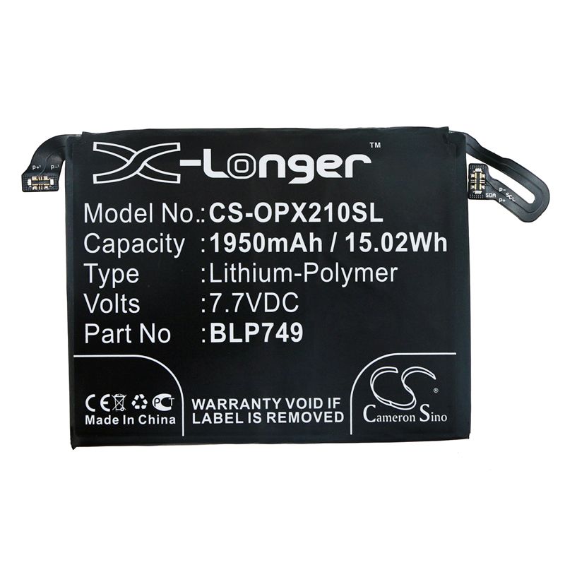 Li-Polymer Battery fits Oppo, Relme X2 Pro, Rmx1931 7.7V, 1950mAh Mobile & SmartPhone Cameron Sino Technology Limited