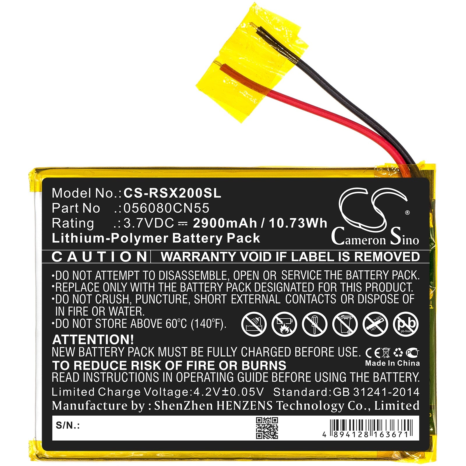 Li-Polymer Battery fits Oregon Scientific, Meep, Meep X2 3.7V, 2900mAh Tablet Cameron Sino Technology Limited