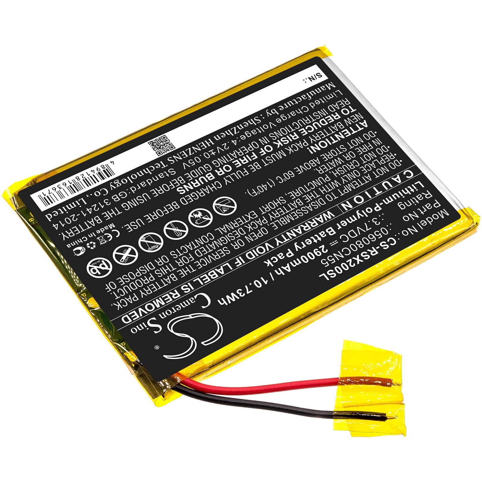 Li-Polymer Battery fits Oregon Scientific, Meep, Meep X2 3.7V, 2900mAh Tablet Cameron Sino Technology Limited