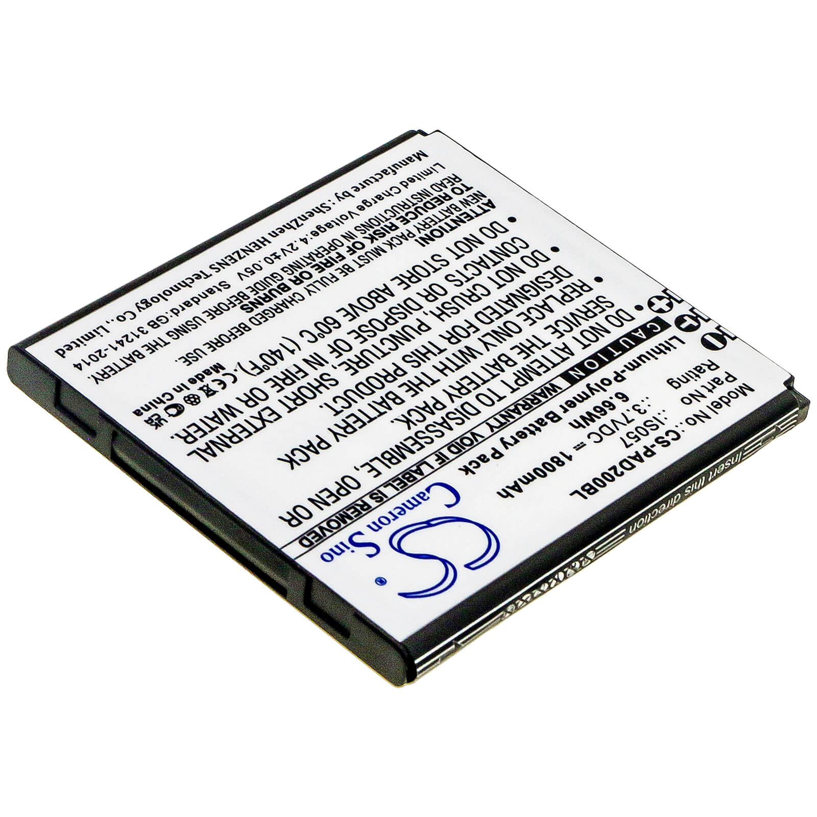 Li-Polymer Battery fits Pax, D200, D200t 3.7V, 1800mAh / 6.66Wh BabyPhone Cameron Sino Technology Limited