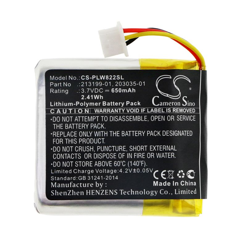 Li-Polymer Battery fits Plantronics, Savi 8220, Savi W8220 3.7V, 650mAh Wireless Headset Cameron Sino Technology Limited